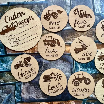 Construction Baby <br>Milestone Discs