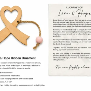 Love & Hope Ribbon Wooden Ornament