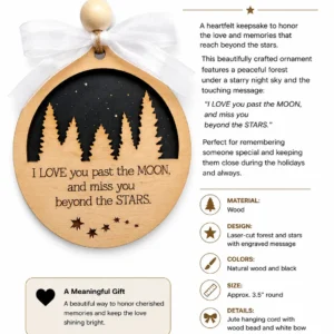 I Love You Past the Moon Memorial Ornament