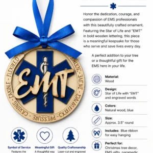 EMS Star of Life Christmas Ornament