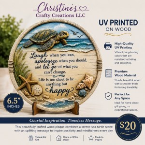 Coastal Sea Turtle Inspirational Wood Plaque
